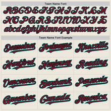 Load image into Gallery viewer, Custom Cream Crimson Black-Aqua Authentic Baseball Jersey
