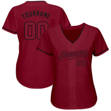 Laden Sie das Bild in den Galerie-Viewer, Custom Crimson Crimson-Black Authentic Baseball Jersey
