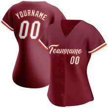 Load image into Gallery viewer, Custom Crimson White-Orange Authentic Baseball Jersey
