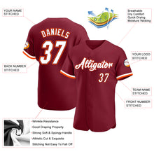 Load image into Gallery viewer, Custom Crimson White-Orange Authentic Baseball Jersey
