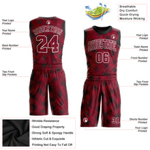 Laden Sie das Bild in den Galerie-Viewer, Custom Crimson Crimson-Black Round Neck Sublimation Basketball Suit Jersey

