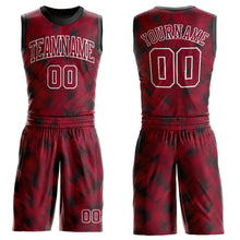 Load image into Gallery viewer, Custom Crimson Crimson-Black Round Neck Sublimation Basketball Suit Jersey
