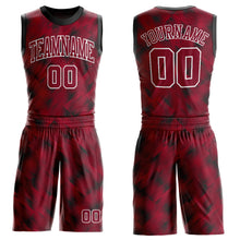 Laden Sie das Bild in den Galerie-Viewer, Custom Crimson Crimson-Black Round Neck Sublimation Basketball Suit Jersey
