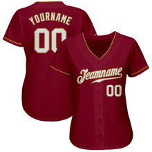 Laden Sie das Bild in den Galerie-Viewer, Custom Crimson White-Old Gold Authentic Baseball Jersey
