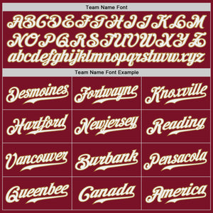 Custom Crimson White-Old Gold Authentic Baseball Jersey