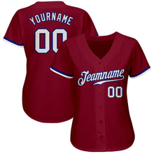 Laden Sie das Bild in den Galerie-Viewer, Custom Crimson White-Royal Authentic Baseball Jersey
