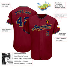 Load image into Gallery viewer, Custom Crimson Navy-Old Gold Authentic Baseball Jersey
