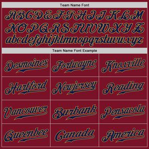 Custom Crimson Navy-Old Gold Authentic Baseball Jersey