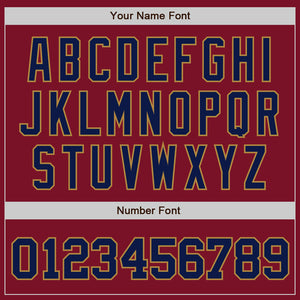 Custom Crimson Navy-Old Gold Authentic Baseball Jersey
