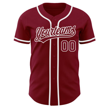 Custom Crimson Crimson-White Authentic Baseball Jersey