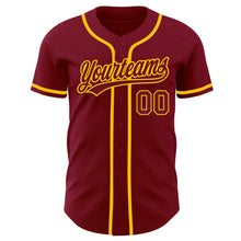 Laden Sie das Bild in den Galerie-Viewer, Custom Crimson Crimson-Gold Authentic Baseball Jersey
