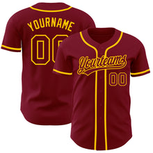 Laden Sie das Bild in den Galerie-Viewer, Custom Crimson Crimson-Gold Authentic Baseball Jersey
