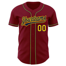 Laden Sie das Bild in den Galerie-Viewer, Custom Crimson Gold-Navy Authentic Baseball Jersey
