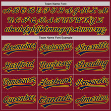 Load image into Gallery viewer, Custom Crimson Gold-Navy Authentic Baseball Jersey
