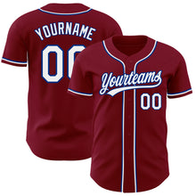 Laden Sie das Bild in den Galerie-Viewer, Custom Crimson White-Royal Authentic Baseball Jersey
