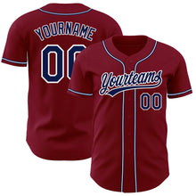 Laden Sie das Bild in den Galerie-Viewer, Custom Crimson Navy-White Authentic Baseball Jersey
