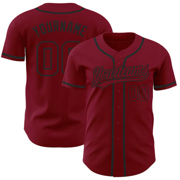 Custom Crimson Crimson-Black Authentic Baseball Jersey
