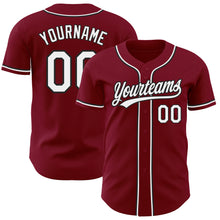 Load image into Gallery viewer, Custom Crimson White-Black Authentic Baseball Jersey
