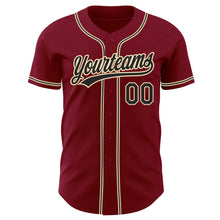 Laden Sie das Bild in den Galerie-Viewer, Custom Crimson Black-City Cream Authentic Baseball Jersey
