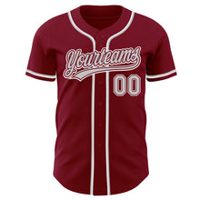 Laden Sie das Bild in den Galerie-Viewer, Custom Crimson Gray-White Authentic Baseball Jersey
