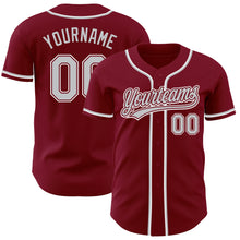 Laden Sie das Bild in den Galerie-Viewer, Custom Crimson Gray-White Authentic Baseball Jersey
