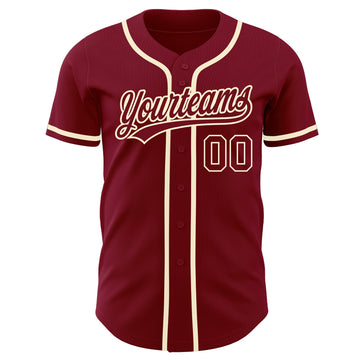 Custom Crimson Crimson-Cream Authentic Baseball Jersey