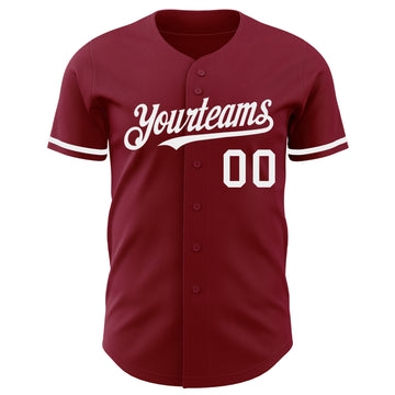 Custom Crimson White Authentic Baseball Jersey