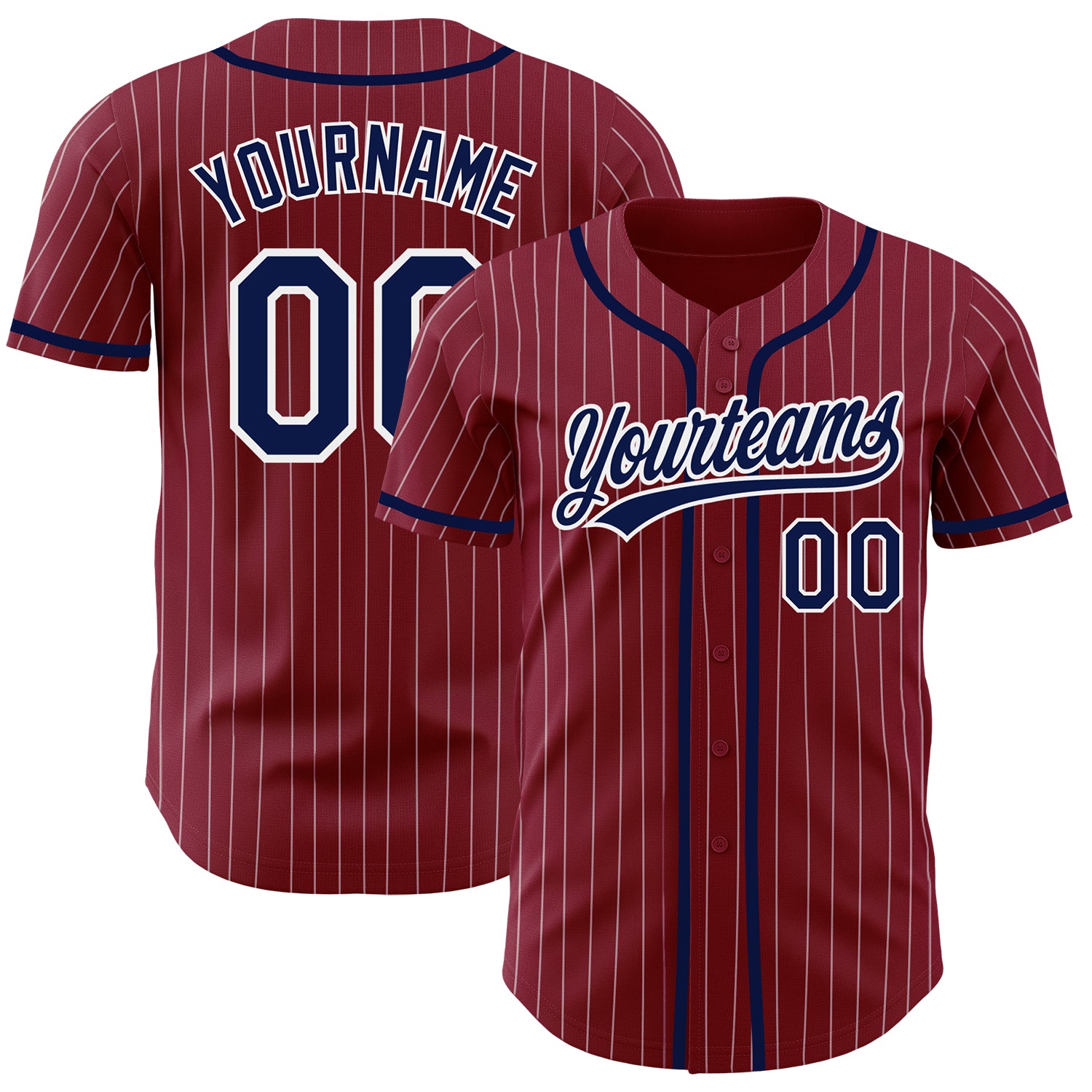 Cheap Custom Crimson White Pinstripe Navy Authentic Baseball Jersey Free  Shipping – CustomJerseysPro