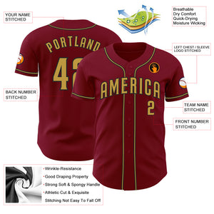 Custom Crimson Old Gold-Black Authentic Baseball Jersey