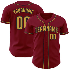 Custom Crimson Old Gold-Black Authentic Baseball Jersey