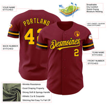 Charger l&#39;image dans la galerie, Custom Crimson Gold-Black Authentic Baseball Jersey

