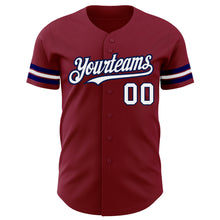 Laden Sie das Bild in den Galerie-Viewer, Custom Crimson White-Navy Authentic Baseball Jersey
