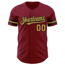 Laden Sie das Bild in den Galerie-Viewer, Custom Crimson Old Gold-Black Authentic Baseball Jersey
