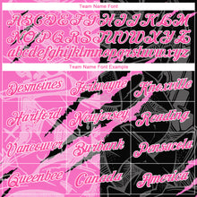Charger l&#39;image dans la galerie, Custom Women&#39;s Graffiti Pattern Pink-White Scratch 3D V-Neck Cropped Baseball Jersey
