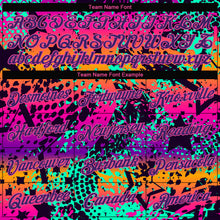 Laden Sie das Bild in den Galerie-Viewer, Custom Women&#39;s Graffiti Pattern Purple-Pink Bright Neon Colors 3D V-Neck Cropped Baseball Jersey
