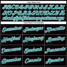 Load image into Gallery viewer, Custom Women&#39;s Black Aqua-White V-Neck Cropped Baseball Jersey
