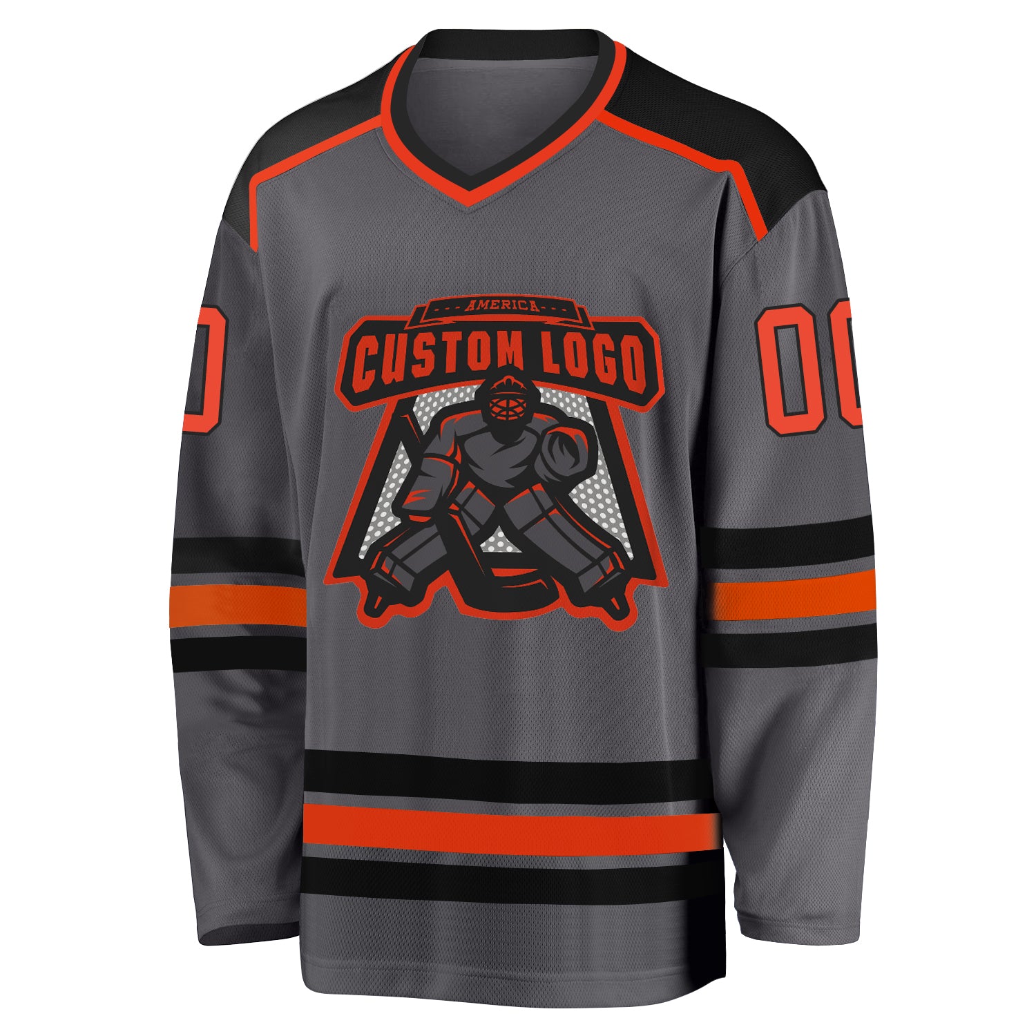 Cheap Custom Orange Black-Cream Hockey Jersey Free Shipping