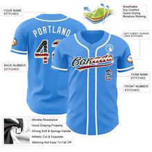 Laden Sie das Bild in den Galerie-Viewer, Custom Electric Blue Vintage USA Flag-Cream Authentic Baseball Jersey
