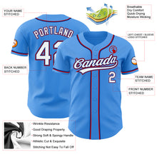 Laden Sie das Bild in den Galerie-Viewer, Custom Electric Blue White Royal-Red Authentic Baseball Jersey
