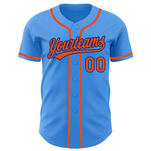 Load image into Gallery viewer, Custom Electric Blue Orange-Royal Authentic Baseball Jersey
