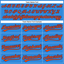 Load image into Gallery viewer, Custom Electric Blue Orange-Royal Authentic Baseball Jersey
