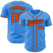 Laden Sie das Bild in den Galerie-Viewer, Custom Electric Blue Orange-Black Authentic Baseball Jersey
