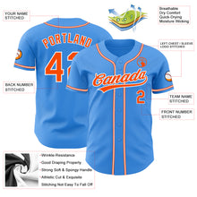 Load image into Gallery viewer, Custom Electric Blue Orange-White Authentic Baseball Jersey
