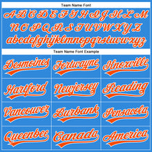 Laden Sie das Bild in den Galerie-Viewer, Custom Electric Blue Orange-White Authentic Baseball Jersey
