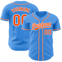 Laden Sie das Bild in den Galerie-Viewer, Custom Electric Blue Orange-White Authentic Baseball Jersey
