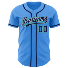 Laden Sie das Bild in den Galerie-Viewer, Custom Electric Blue Navy Gray-Teal Authentic Baseball Jersey
