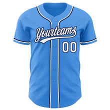 Load image into Gallery viewer, Custom Electric Blue White-Navy Authentic Baseball Jersey
