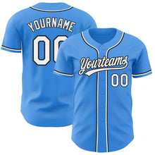 Load image into Gallery viewer, Custom Electric Blue White-Black Authentic Baseball Jersey
