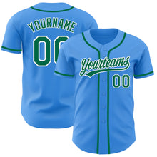 Load image into Gallery viewer, Custom Electric Blue Kelly Green-White Authentic Baseball Jersey
