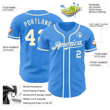 Load image into Gallery viewer, Custom Electric Blue Cream Authentic Baseball Jersey
